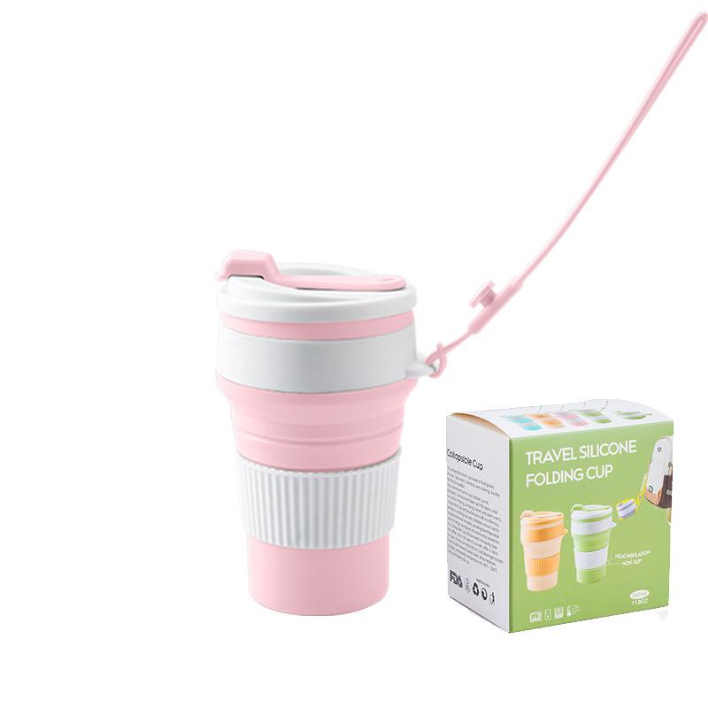350 мл Портативная силиконовая складная чашка – Прочная, термостойкая, с альпинистской веревкой для путешествий на открытом воздухе и домашнего использования