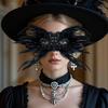 Маскарадная маска с перьями для женщин, готическая маска на поллица для венецианской косплей-вечеринки, Хэллоуина, Марди Гра, Рождества