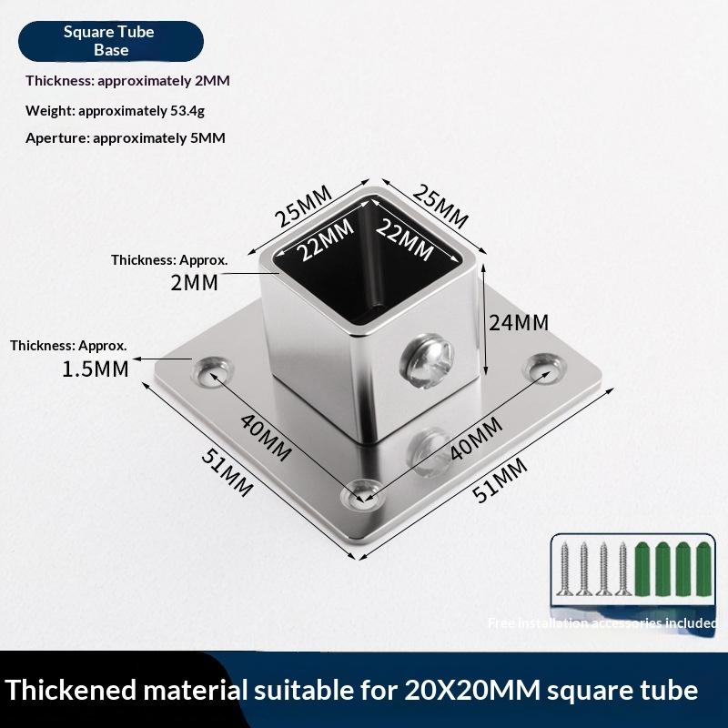 1/2 комплекта Фланцевое основание Соединитель квадратной трубы из нержавеющей стали Наружный диаметр трубы. Колено Угловой соединитель Зажимы для направляющих ограждения 25/30/35 мм