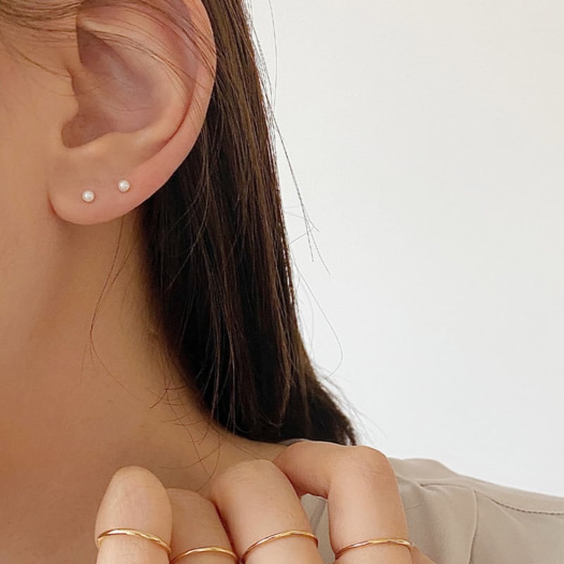 Серые серьги из 14-каратного золота с мини-жемчугом пресной воды - серьги с жемчугом 2 мм, 3 мм