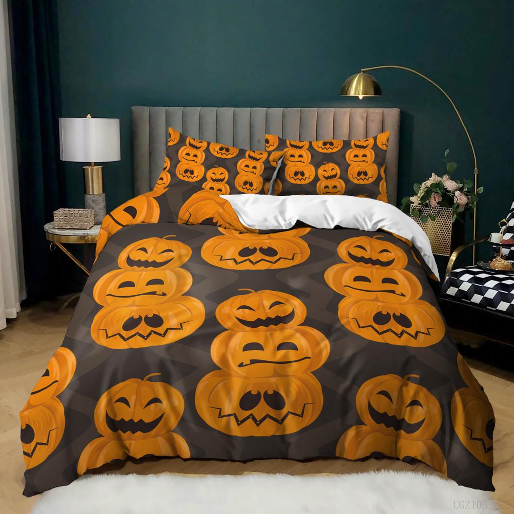 Holiday Halloween Three-Piece Digital Printing Quilt Cover Bedding