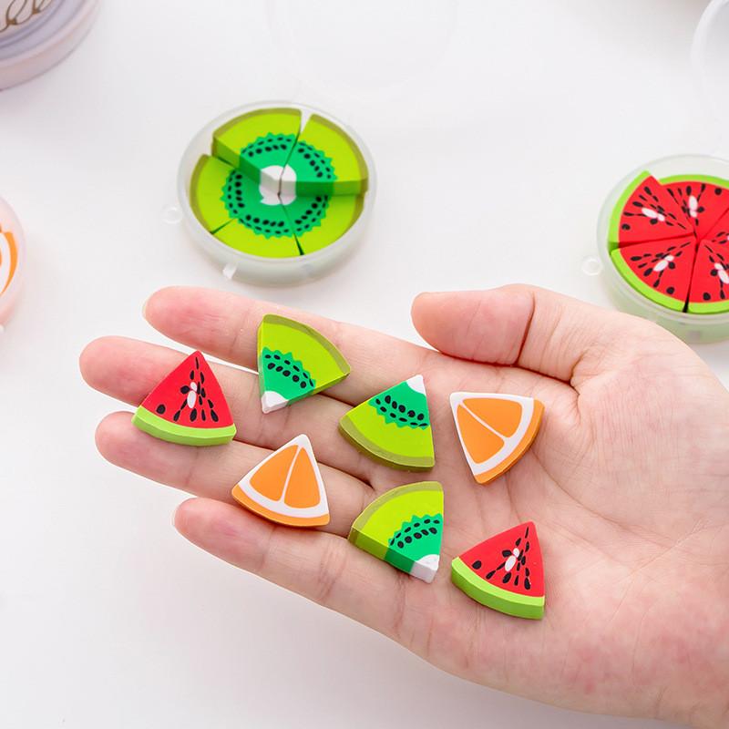 1 Коробка Свежие фрукты Милые Каваи Канцелярские товары для студентов Школьные Офисные принадлежности Детские ластики для детей Подарок Креативная карандашная резинка