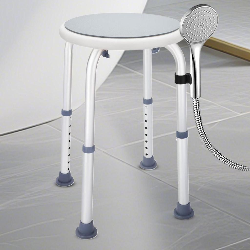 Bath Stool Folding Adjustable Non-Slip Small Bathroom Seat Inside Shower Seniors Bath Stool for Elderly Dorm Apartment Hospital