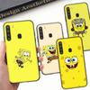 PB7 Little Cute Spongebob Black Sofe Case for iPhone 16 15 Plus 14 13 Pro 8 SE XR XS Max P30 Nova 5T Y5P Y6 Y7 Y8P Y9 Realme C30 C33 C31 VIVO Y36 V27