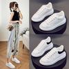 Новые универсальные маленькие белые туфли женские студенческие корейская версия на толстой подошве увеличивающие рост женские повседневные туфли женская обувь 6