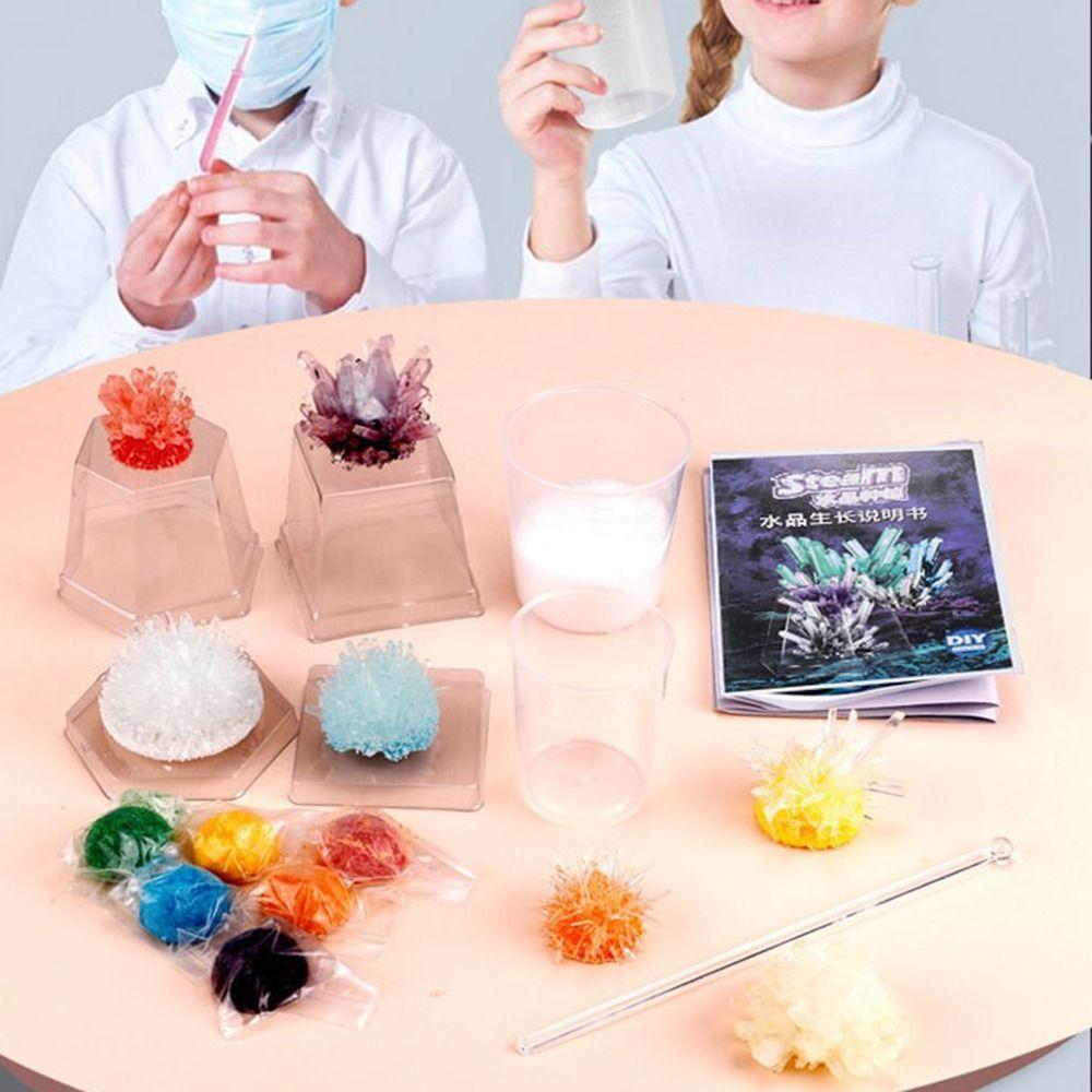 Vibrant Colored Crystals DIY Educational Science Toys Display Cases Crystal Making Kit Boys