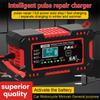 Car Battery Charger 12V 6A Intelligent Pulse Repair Automatic Stop Digital LCD Display Voltage Tester Temperature Detection