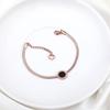 Simple Black Shell Roman Numerals Luxury Rose Gold Snack Chain Stainless Steel Women Bracelets Female Heart Bracelet Jewelry