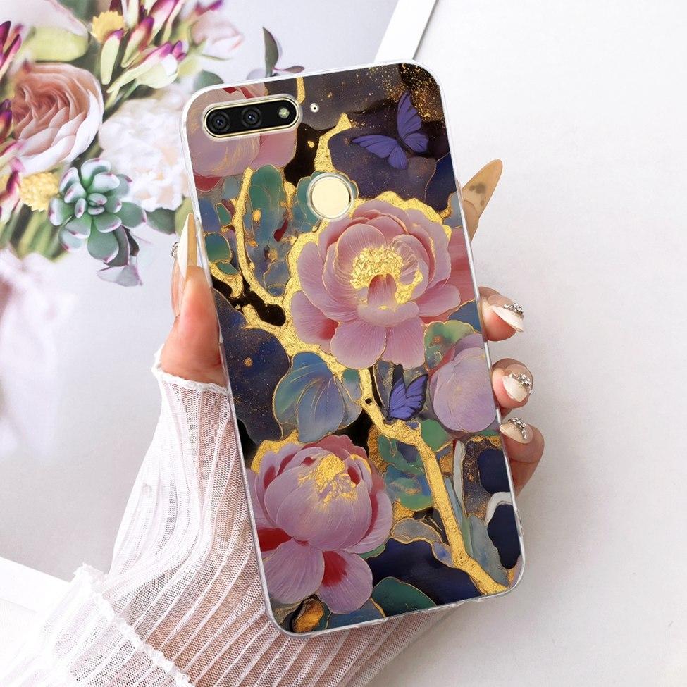 For Huawei Y6 Prime 2018 Case Transparent Cute Fashion Butterfly Funny Painted Casing For Huawei Y6Prime 2018 ATU-L31 ATU-L42