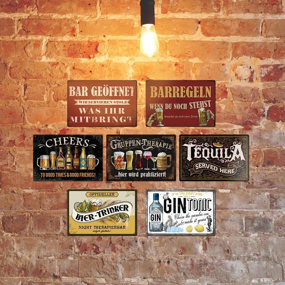 Декор напиток винтажный немецкий металлический знак смешной пивной пьющий вино любитель напитков для бара паба клуба дома человек пещера настенный декор
