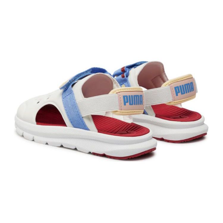Puma Evolve Sandal Little Kid Summer Camp - теплые белые детские кроссовки кремово-голубые с ромашкой 395646-01