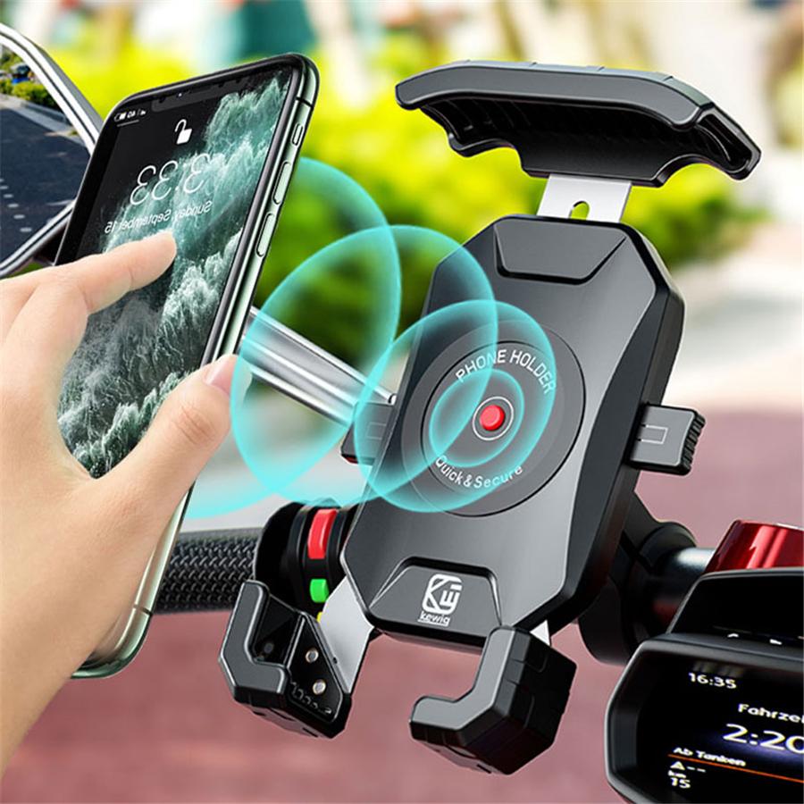 Motorcycle 360° Rotation Phone Holder QC 3.0 USB Quick Charger Wireless Charger