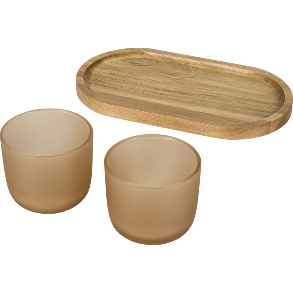 Seasons Wooden Glass Serving Tray