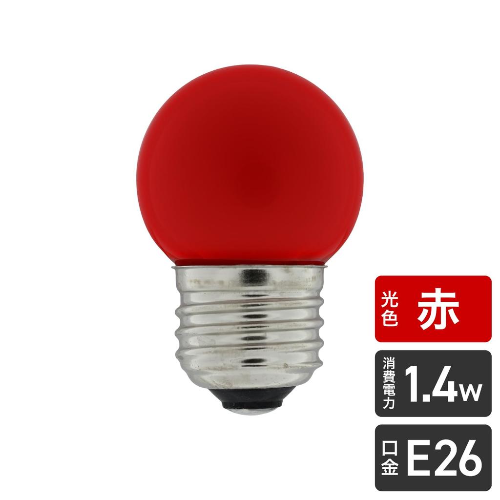 Светодиодная лампа ELPA типа G40 цоколь E26 Красная LDG1R-G-G254