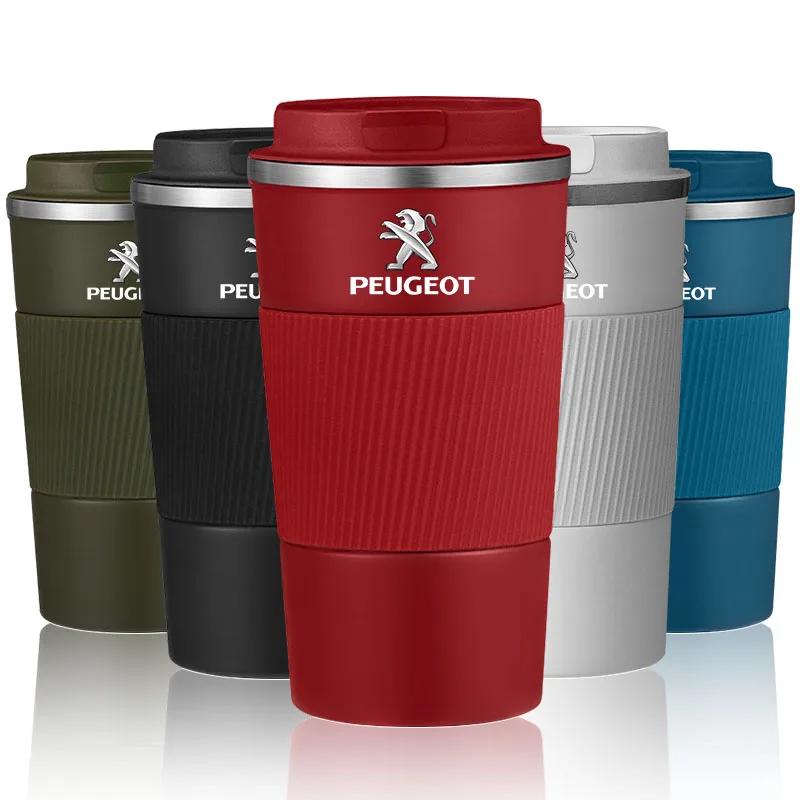 2026 Hot Car Sticker Mug stainless steel coffee cup hot mug Car Vacuum Flask Travel For Peugeot 206 106 205 2008 301 307 308 300