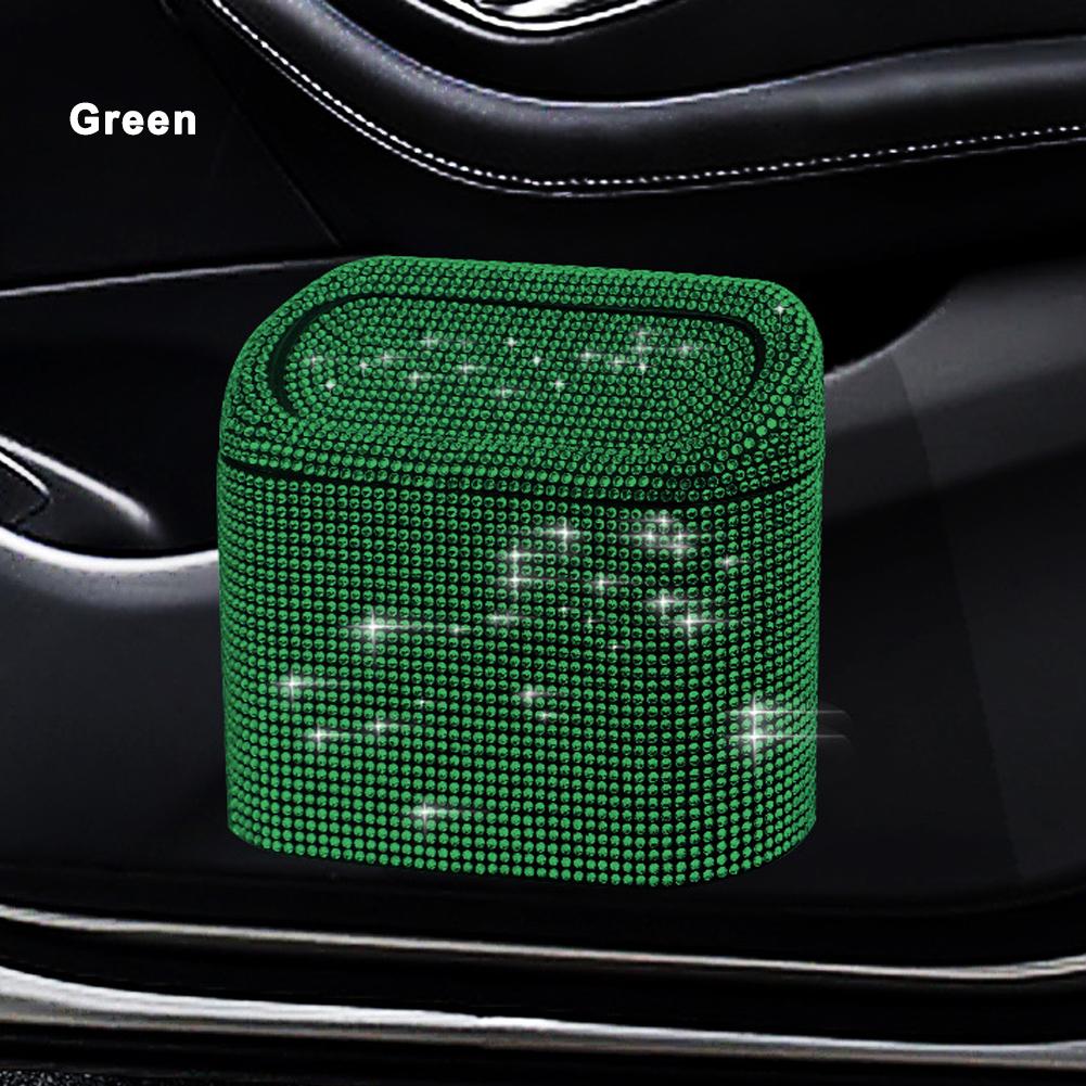 Алмазный кристалл, автомобильный мусорный бак с крышкой, герметичный мини-корзина для мусора, блестящий мусорный ящик, органайзер, контейнер