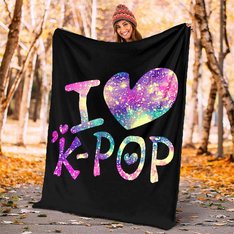 KPOP Flannel Blanket Soft Warm All-Season Throw, Design for Camping, Car Travel, Hiking Sofa, Bed, Office Perfect Gift for Parties