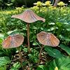 Long Stem Iron Mushroom Decor Set Rustic Garden Ornaments for Outdoor Yard