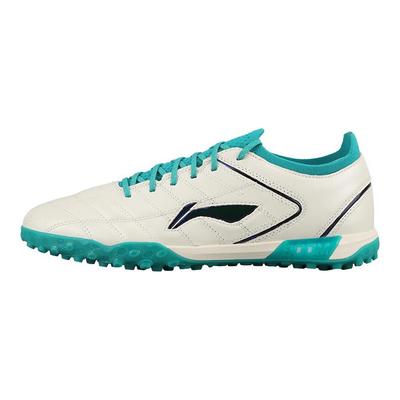 Li Ning TF Искусственная трава Нескользящие Прочные Футбольные бутсы Унисекс Футбольные бутсы Бело-зеленые YSTV035-1
