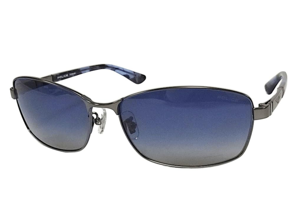 Police SPLQ04J 627P 60 POLICE Polarized for Men and Women Sunglasses, ORIGINS, Lenses, Titanium,