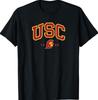 USC Curved Block Logo with Cardinal Gold Trojan 1880 T-Shirt