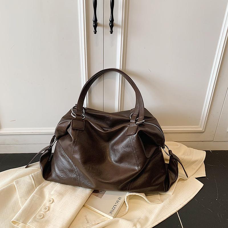 Ретро вместительная сумка-мессенджер для通勤 женская осень-зима 2025 новая корейская версия повседневная сумка-тоут портативная дорожная сумка