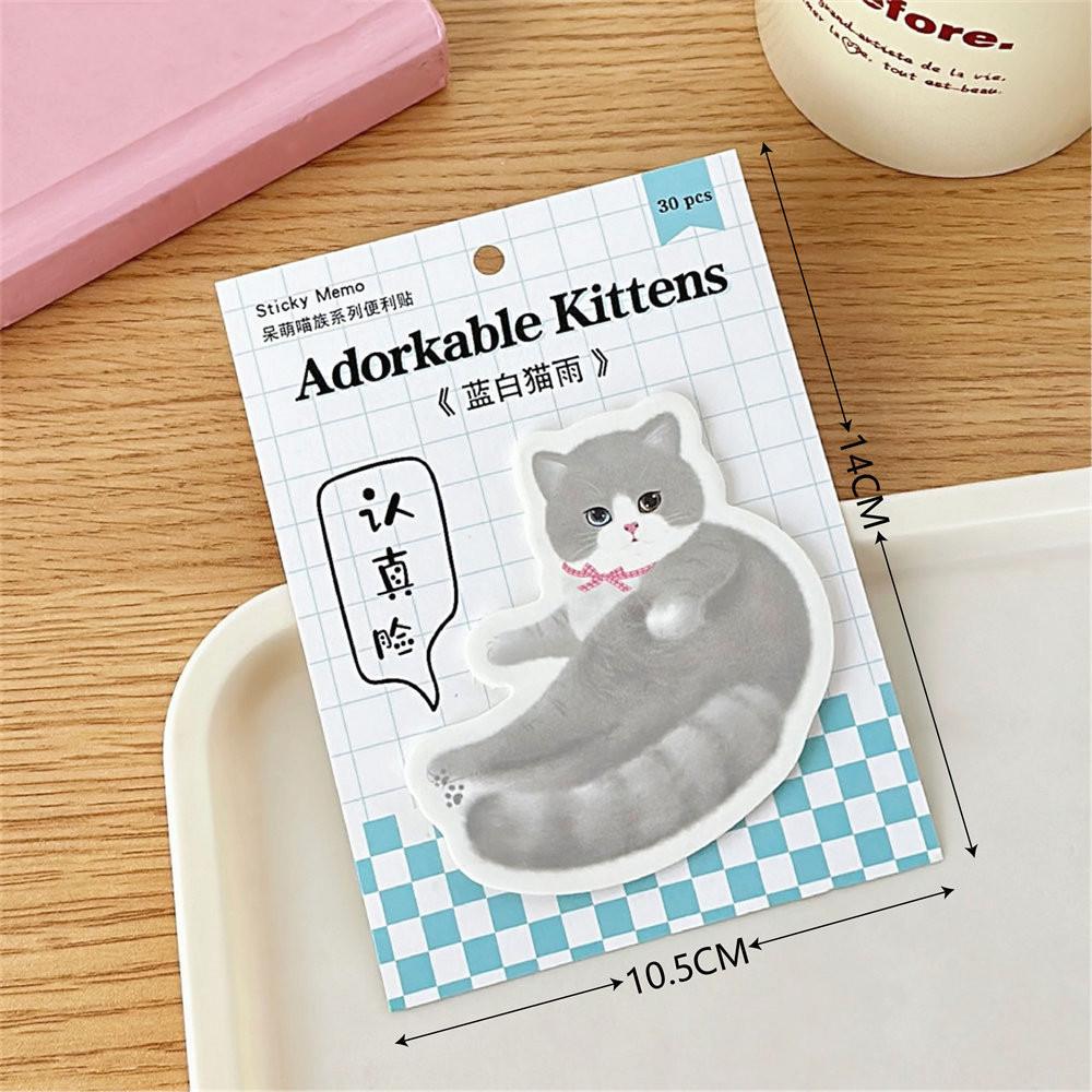 30pcs/set Sweet Cartoon Anime Kitten Sticky Note Korean Chic Cute Cat Scrapbooking Memo Pad Kawaii Notepad Student Supplies