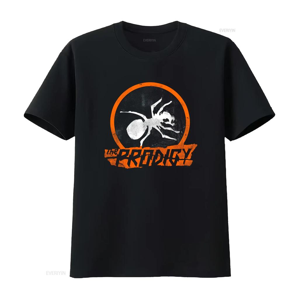 The Prodigy Ant Print T Shirt For Unisex Rock Music Band Style Streetwear Vintage Stylish Stretched Breathable