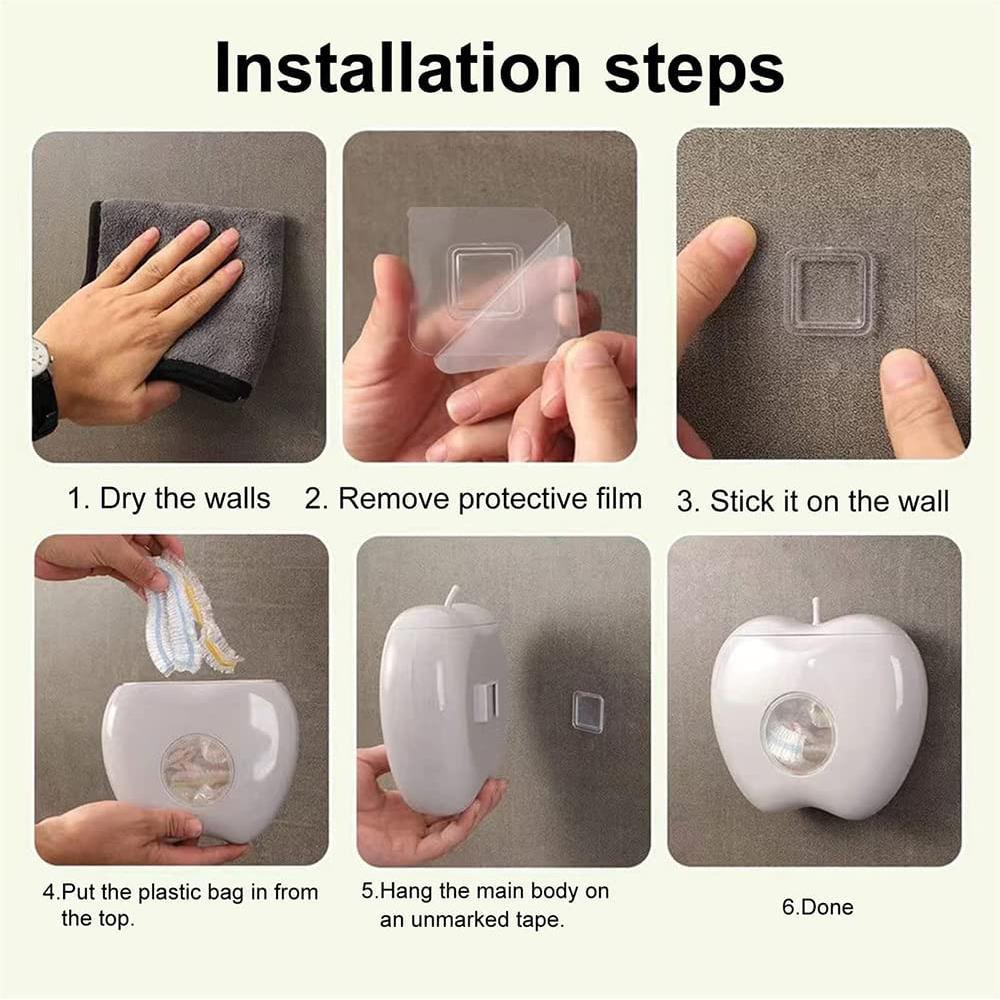 2 шт. Многофункциональный подвесной органайзер для хранения пищевой пленки без пробивания отверстий (Яблочно-серый)