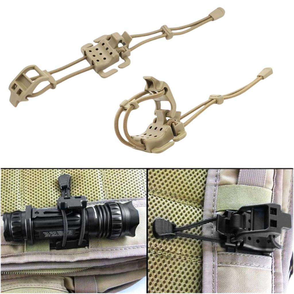 Outdoor  Flashlight Clip – Hanging Buckle for Backpack, Shovel, Axe, and Military Hiking Accessories