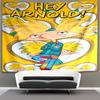 Arnold Adventure Awaits Printed Tapestry, Fabric Tapestry Wall Hanging Decoration for Bedroom, Living Room, Dorm Room Home Party Fan Gifts