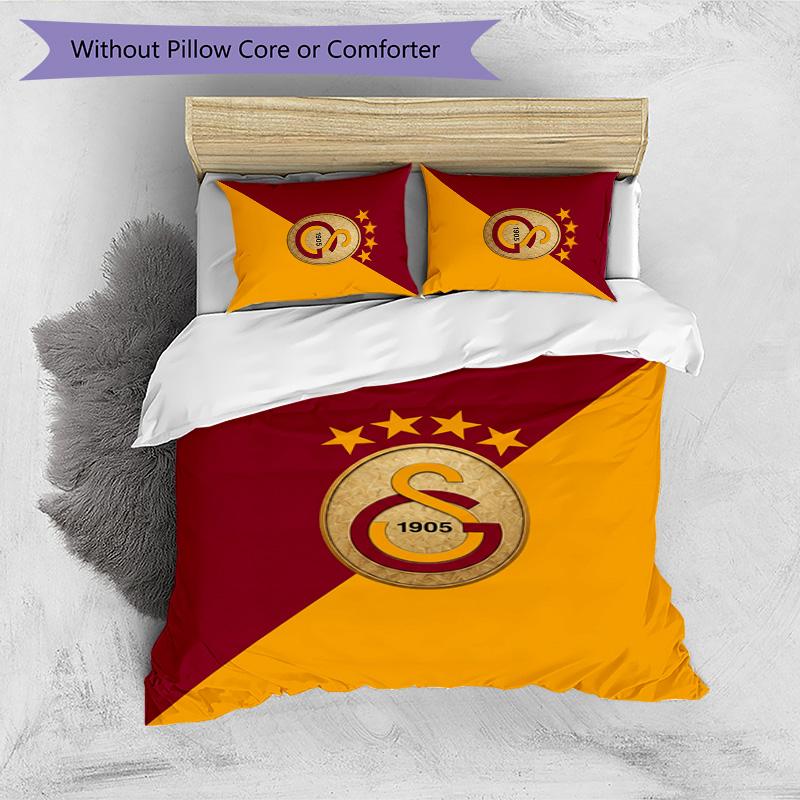 Galatasaray FC Printed 3PCS Bedding Set Breathable Duvet Cover with Pillowcases Decorative Bed Linen for Bedroom Home