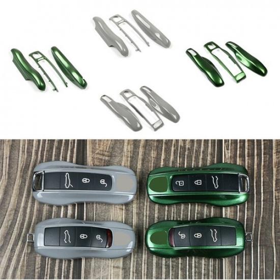 Luxury Gray Green Car Remote Key Case Replace Trim For Porsche Macan Cayenne 911