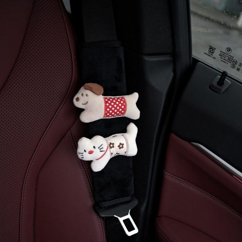 Original Handmade Cute Kitten and Puppy Car Seat Belt Shoulder Protector, Children's Seat Belt Protector