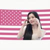 Розовый американский флаг K-pop идол Гобелен, Яркая плоская печать, Стильное настенное панно для дома, спальни, гостиной, офиса