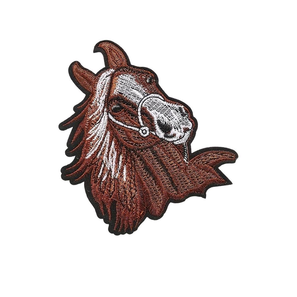 Horse Head Iron On Patches Applique Patches Animal Repair Patches Pony Embroidery Patches for Clothes Bag Decoration