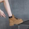 Leather Martin Boots Autumn New Thick-soled Full Leather Heightening. Cm Light Casual Cotton Shoes for Women