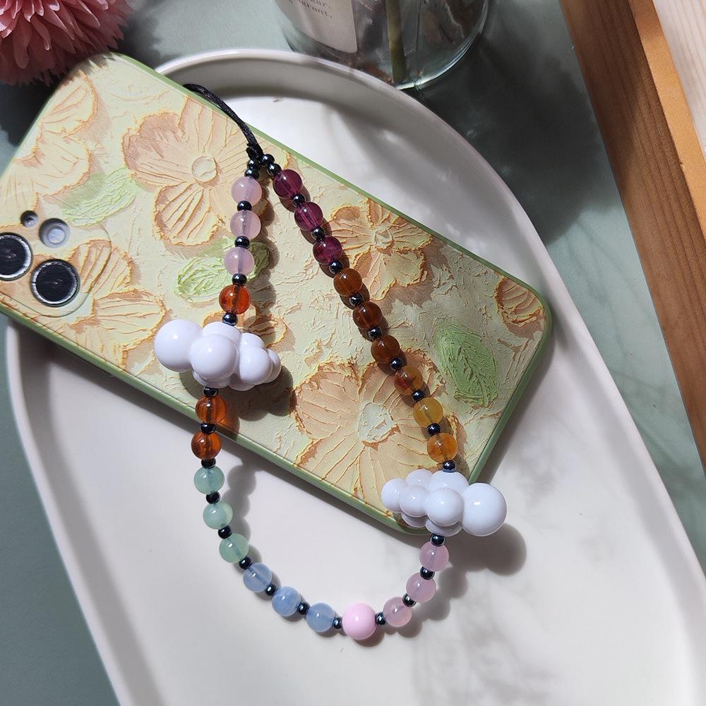 KKBEAD Градиентный цвет Облако Бисерочный шнурок для телефона, Японско-корейский стиль для женщин