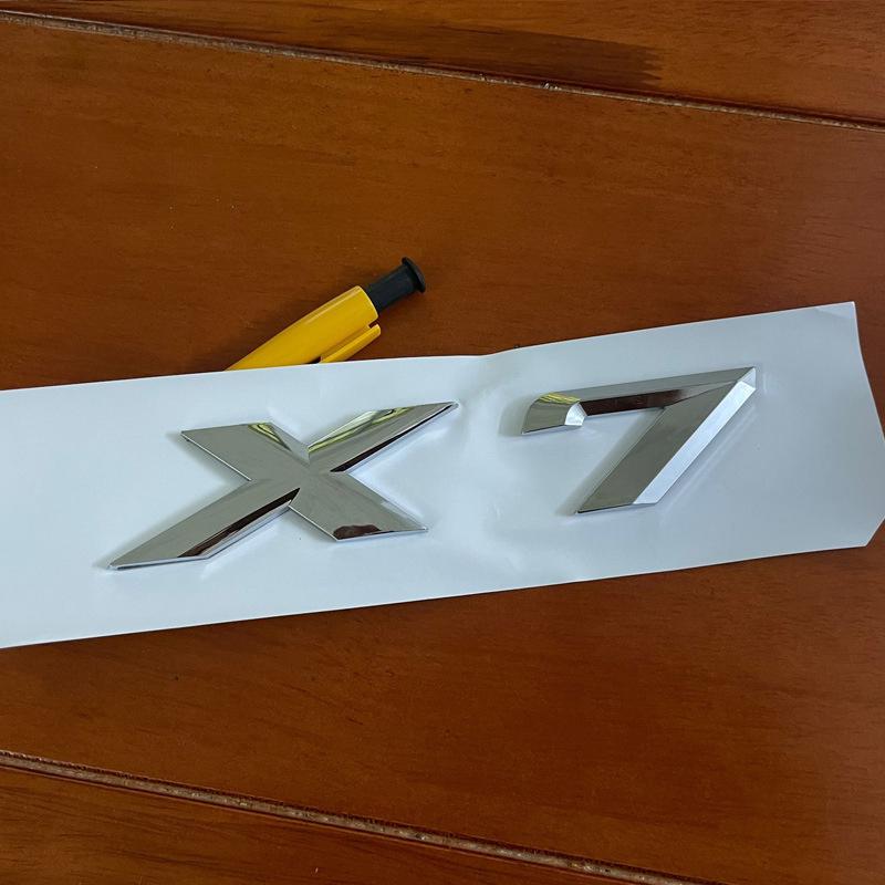Compatible BMW X Series Tail Emblem Sticker: X1-X7 Black Rear Lettering