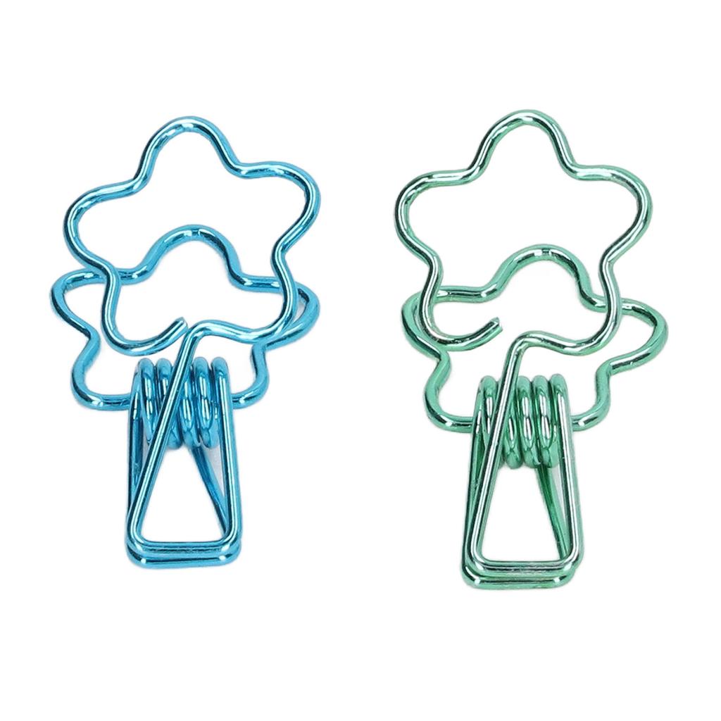 100 шт. Зажимы полые милые в форме цветка прочные металлические маленькие зажимы для офисных документов A