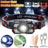 Powerful LED Sensor Headlamp USB Rechageable Headlight Led Head Torch Camping Search Light with Built-in Battery Fishing Lantern