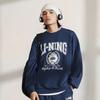 Li Ning Sport Lifestyle Series Letter Number Printing Crew Neck Pullover Толстовка Унисекс Толстовка Deep-Navy AWDTB59-3