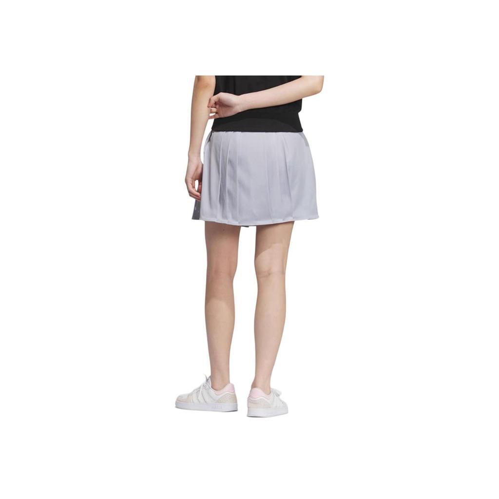 Adidas Neo X Strawberry Bear Collaboration SS23 Three-Stripe Fashion Pleated Mini Skirt Light Silver Women Bottoms IP3894