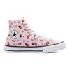 Converse Высокие парусиновые нескользящие прочные детские парусиновые кеды Детские кроссовки Розовый Белый 671290C