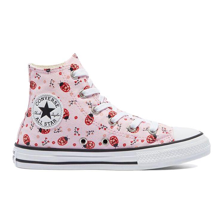 Converse Высокие парусиновые нескользящие прочные детские парусиновые кеды Детские кроссовки Розовый Белый 671290C