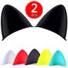 2pcs Motorcycle Helmet Decoration Stickers Colorful Bike Electric Vehicle Helmet Cat Ears Cute Styling Stickers Decals