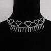 Korean Style Romantic Rhinestone Heart Claw Chain Necklace - Women's Sparkling Banquet Accessory.