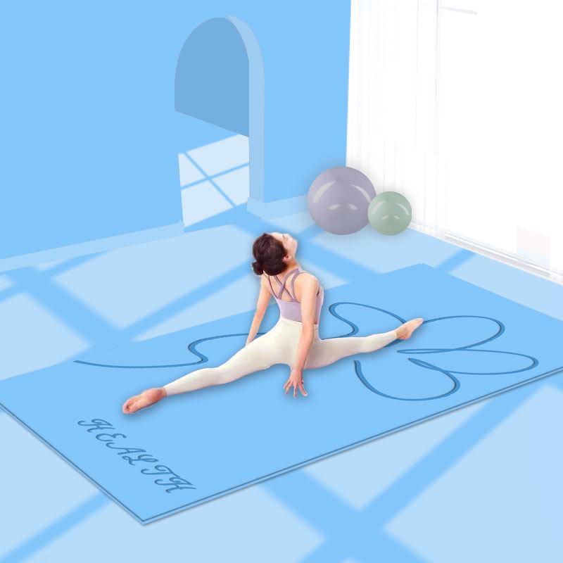Коврик для фитнес-йоги с амортизацией и звукоизоляцией — идеально подходит для мужчин и женщин, в комплект входят скакалка и ремни