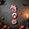 Девочковый декор стен на Хэллоуин, Розовый знак «BOO» из дерева, Милый привидение, Паутина, Подвесной, Для дома, Сезонный, Для двери, стены, Деревенское украшение, Праздничная вечеринка