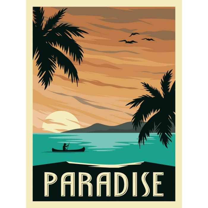 MégaCréa DIY - Peinture au numéro Paradis 30 x 40 cm